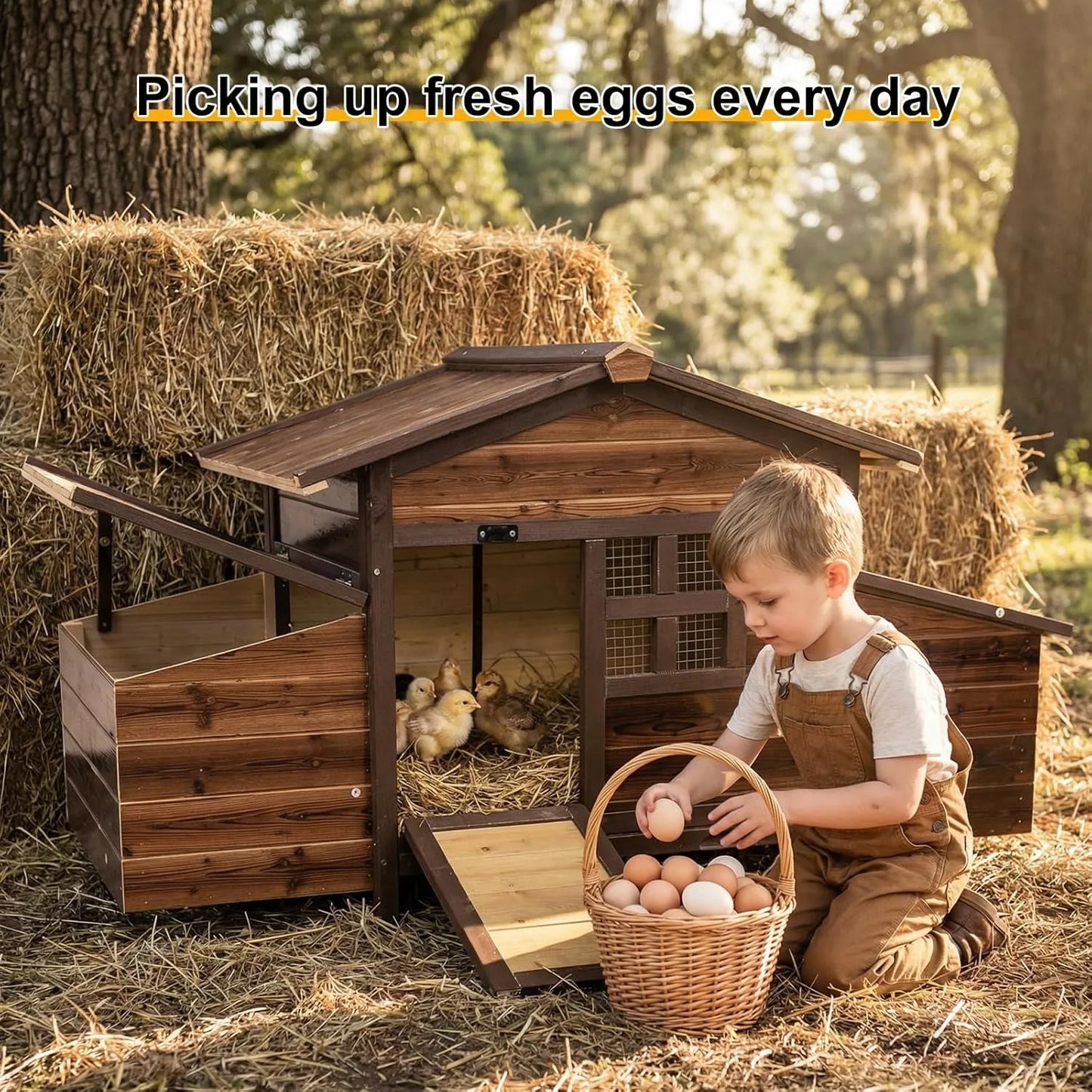 Chicken Coop With Two Nesting Boxes For Two Chickens
