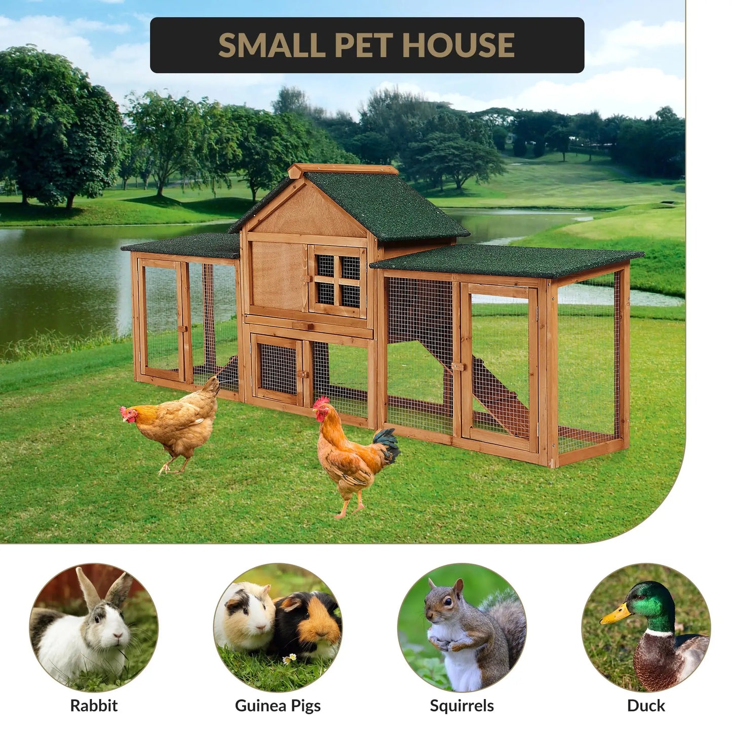 DishyKooker 2 Story Bunny Hutch Rabbit Cage With Double Runs