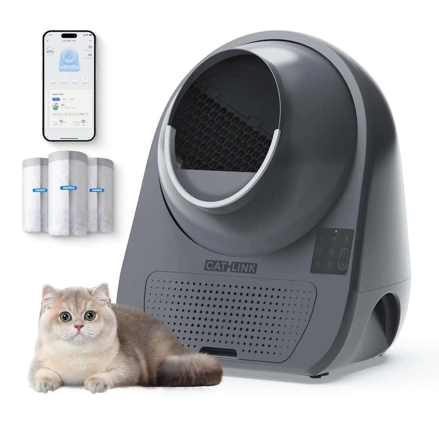 Automatic Self Cleaning Cat Litter Box With App Odor Control