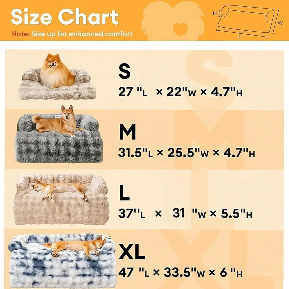 Plush Calming Dog Bed Sofa Protector Washable Pet Mat