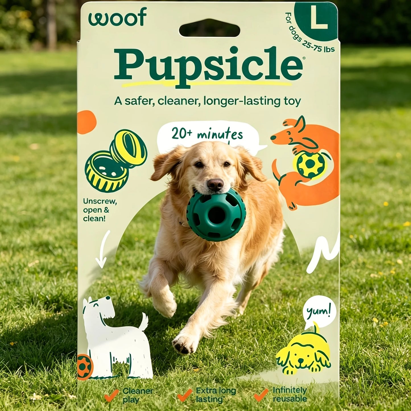Pupsicle Interactive Dog Chew Toys With Weighted Base Snack Box