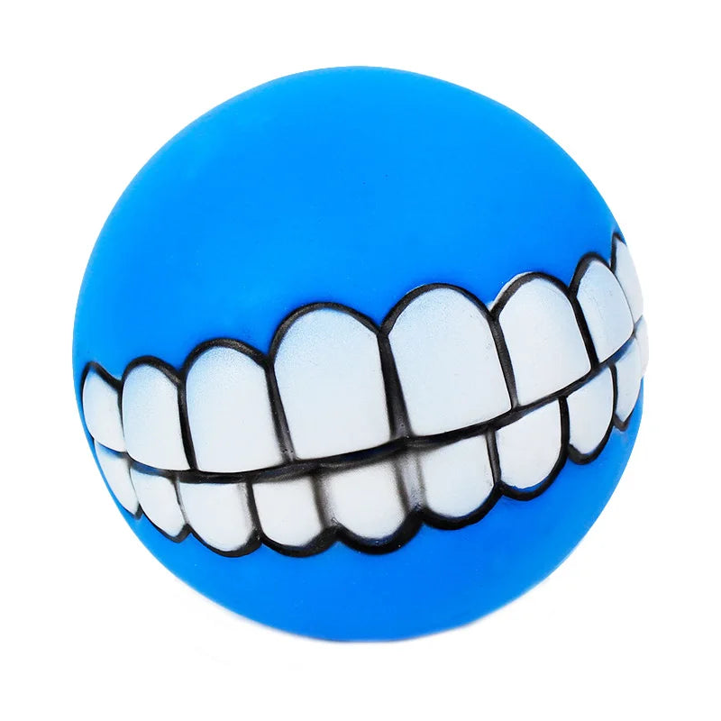 Rubber Dog Chew Toy Squeaky Ball Bite Resistant Training Toy