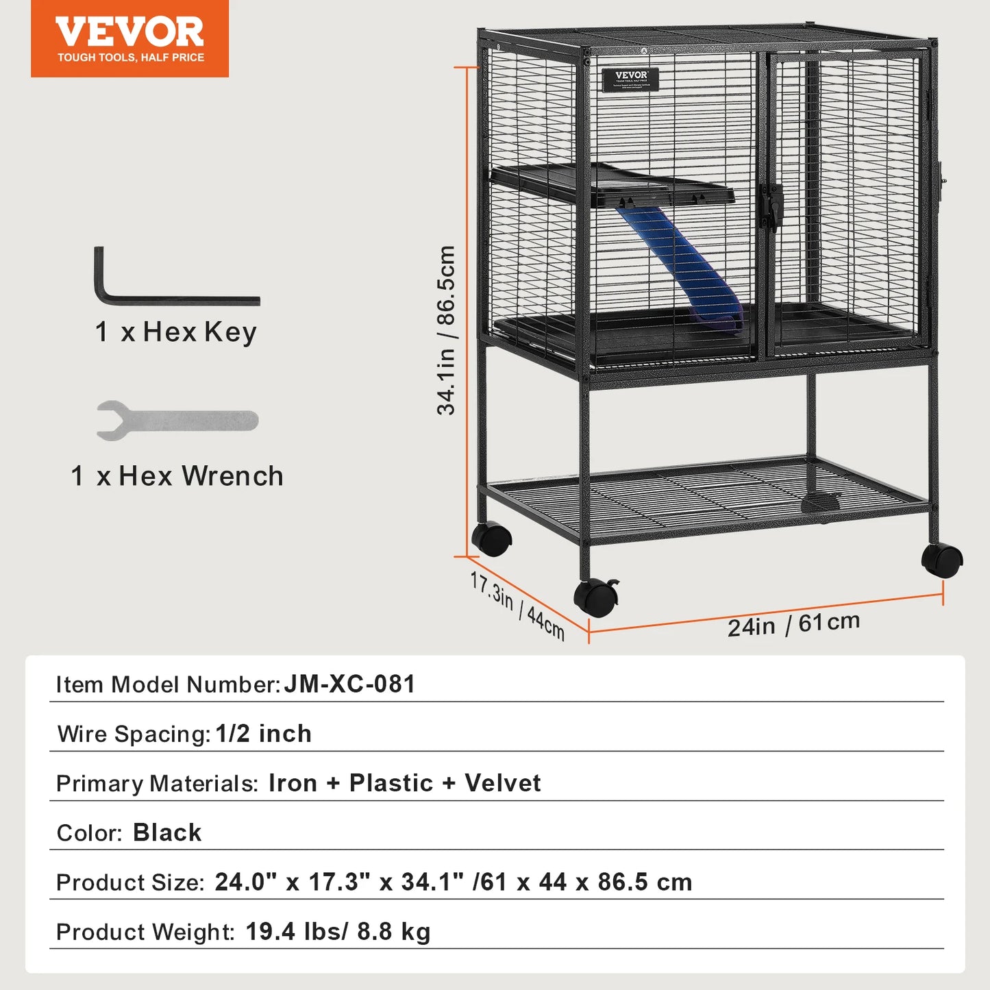 SucceBuy 4 Tier Metal Ferret Cage For Small Animals