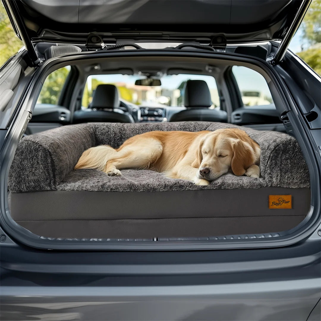 BINGOPAW Giant Foldable Calming Orthopedic Dog Bed With Plush Cover