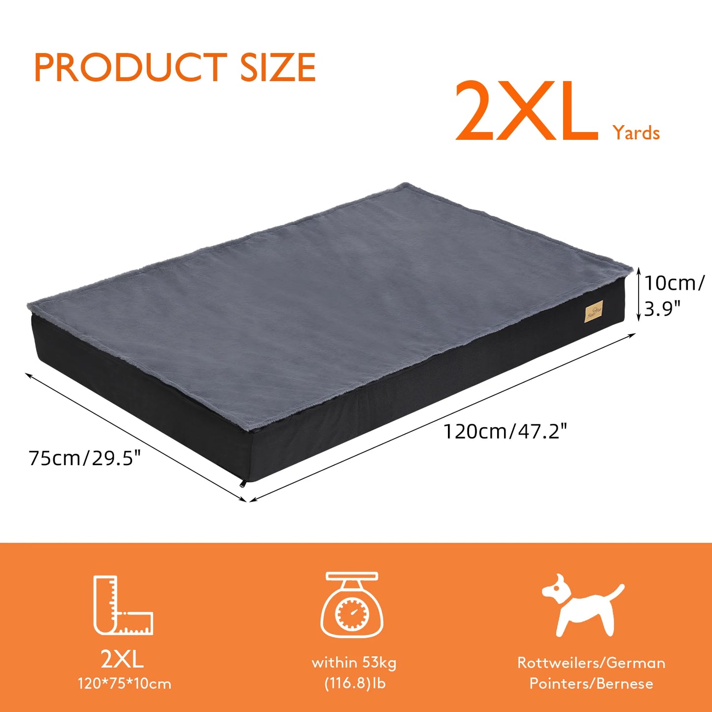 BINGOPAW Orthopedic Washable Dog Bed With Removable Cover