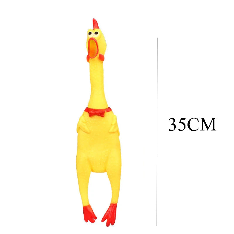 DKSTINYE Squeaky Screaming Chicken Rubber Dog Toy With Squeaker