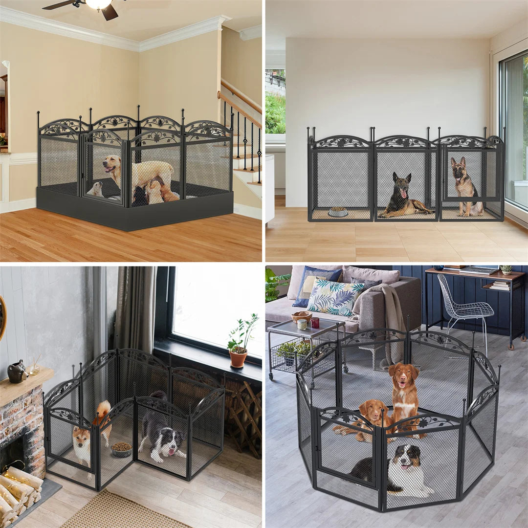 BINGOPAW Heavy Duty Dog Playpen Outdoor Indoor With Waterproof Pad