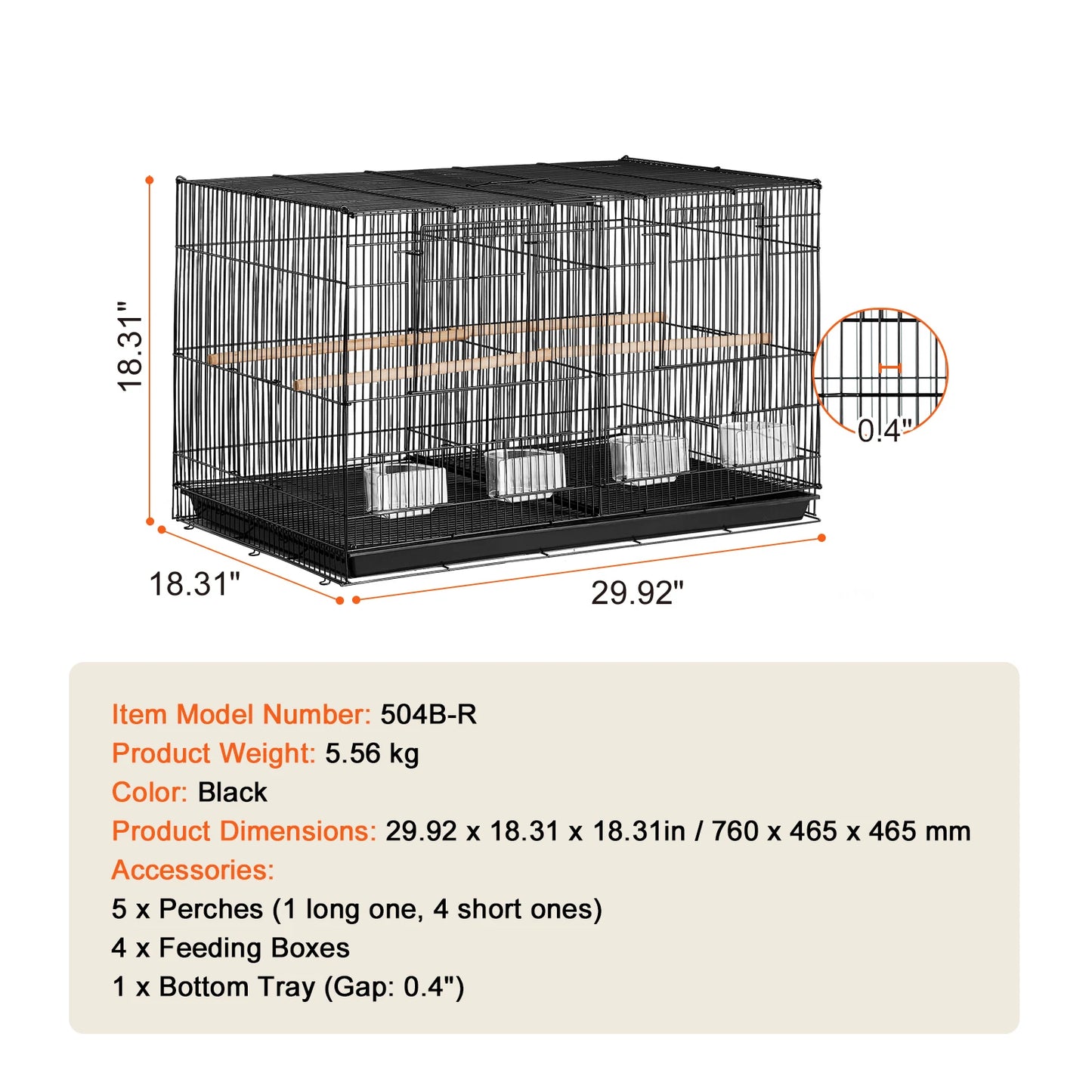 SucceBuy Stackable Divided Small Animal Bird Cage With Handle And Perch