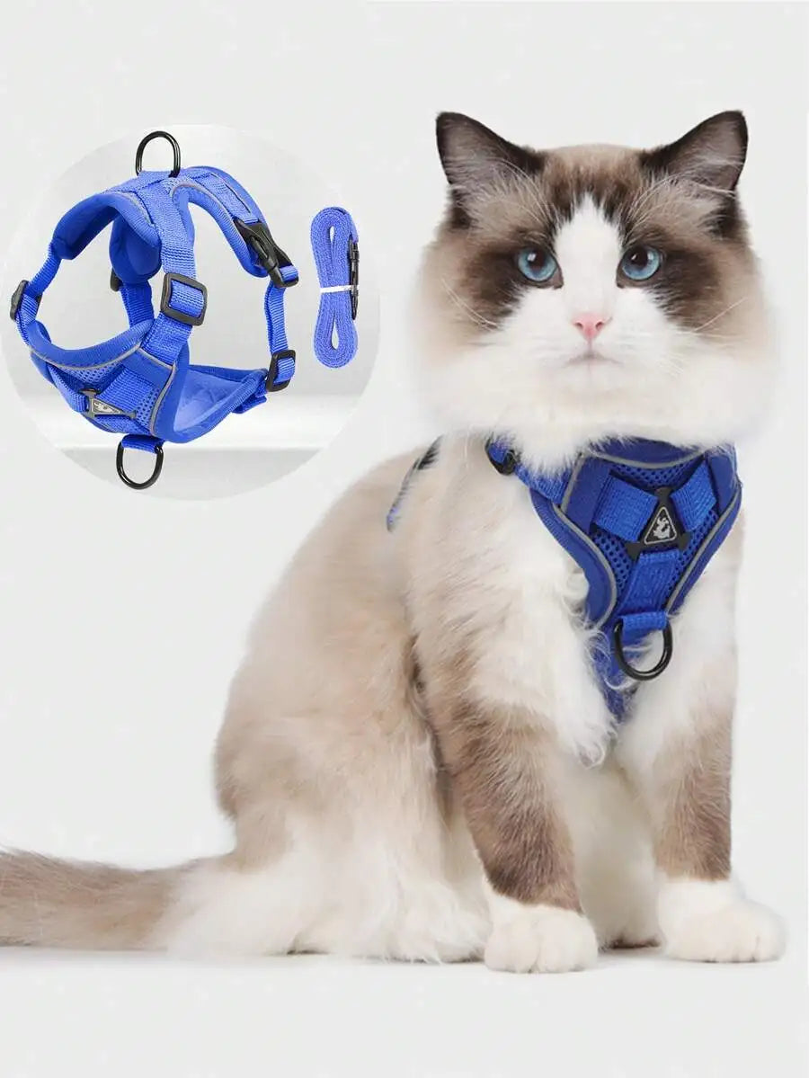 Reflective Pet Harness Leash Set For Dogs And Cats Adjustable