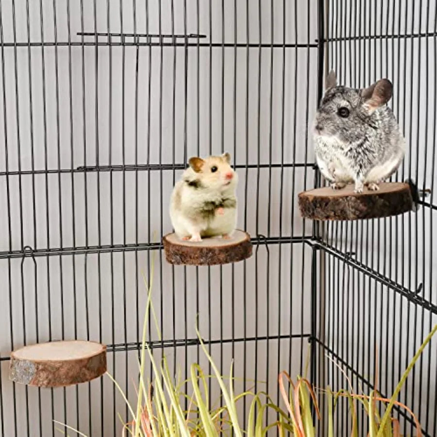 Natural Wood Bird Perch Stand Toy For Parakeets And Cockatiels
