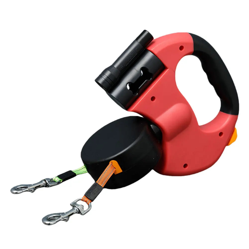 alloet Double Headed Traction Rope Dog Leash With LED Light
