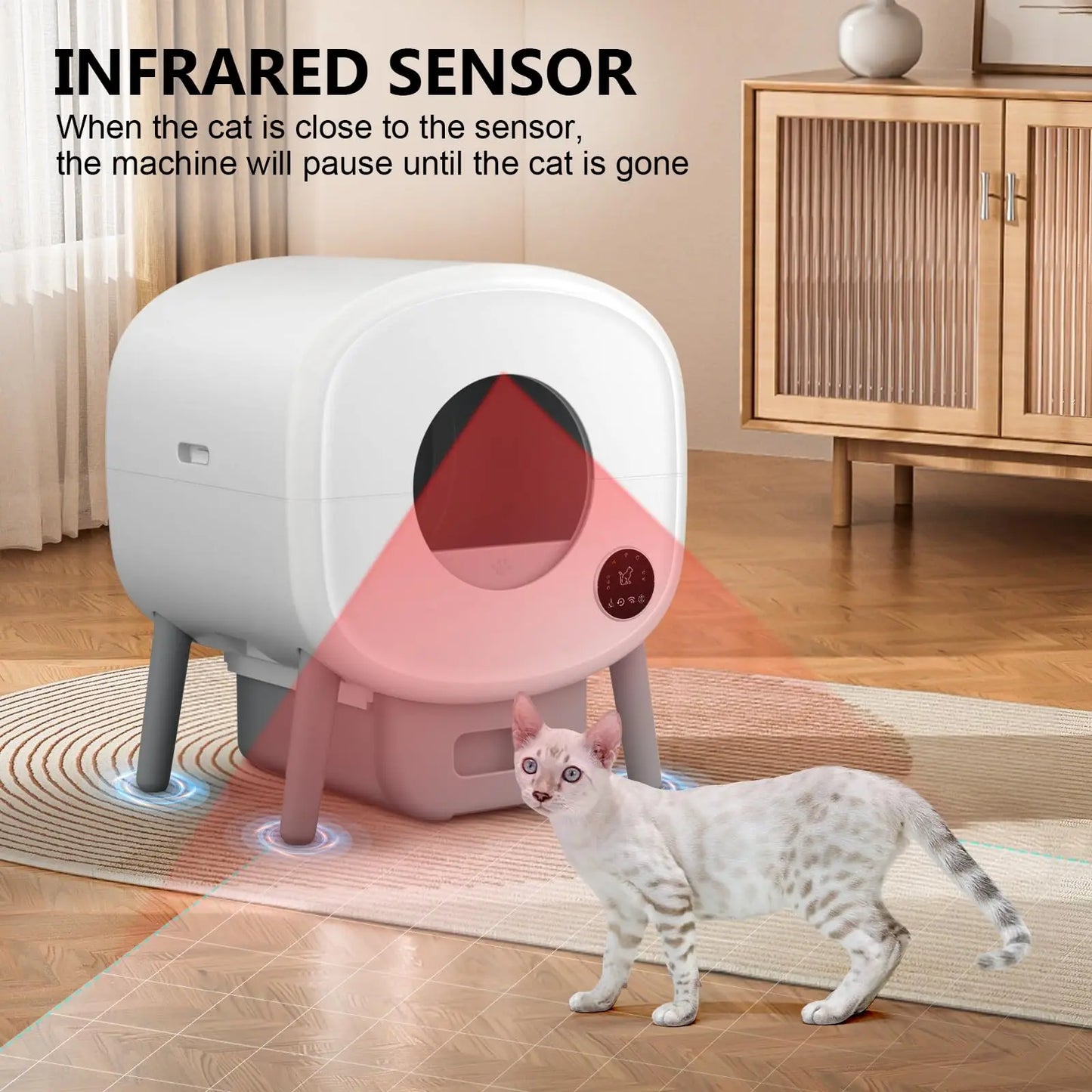 Smart Self Cleaning Cat Litter Box With App Control And Safety Protection