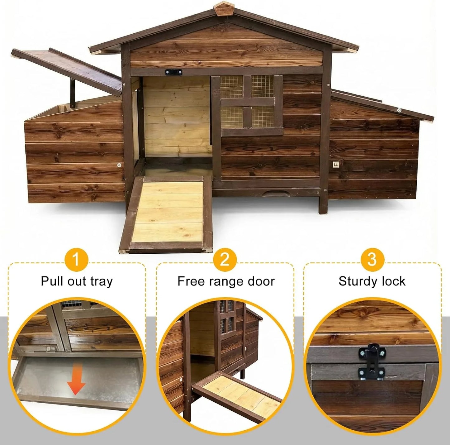 Chicken Coop With Two Nesting Boxes For Two Chickens