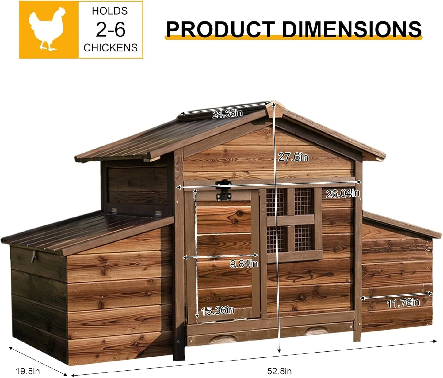 Chicken Coop With Two Nesting Boxes For Two Chickens