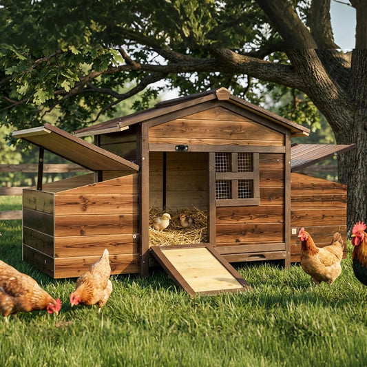 Chicken Coop With Two Nesting Boxes For Two Chickens
