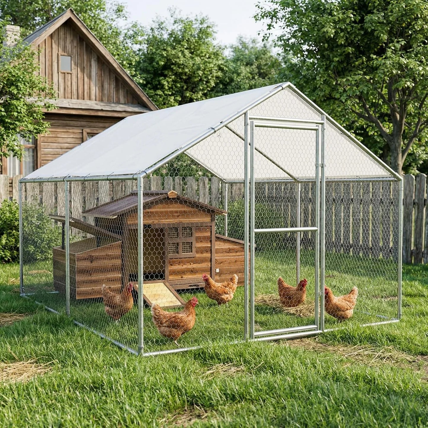 Chicken Coop With Two Nesting Boxes For Two Chickens