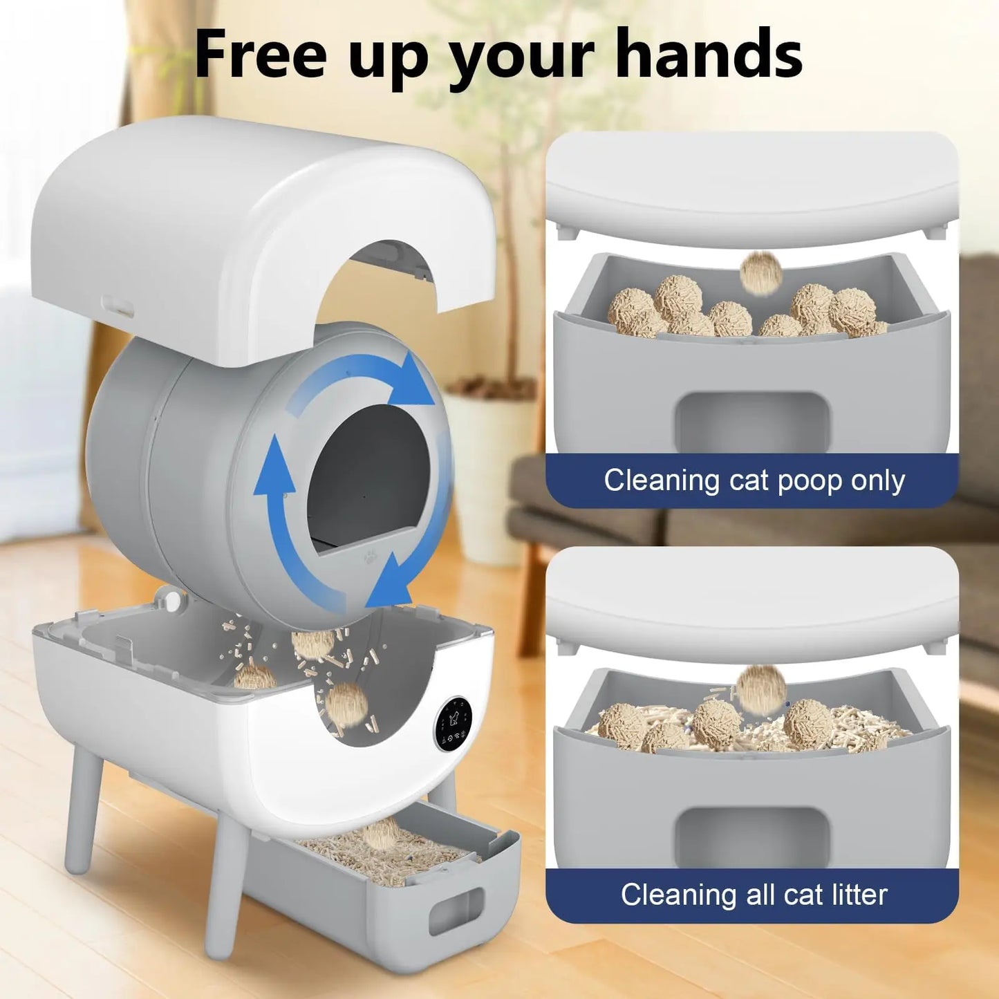 Smart Self Cleaning Cat Litter Box With App Control And Safety Protection