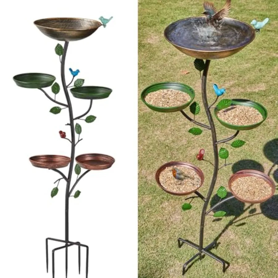 Peacock Bird Bath for Outdoor Garden and Lawn Decor