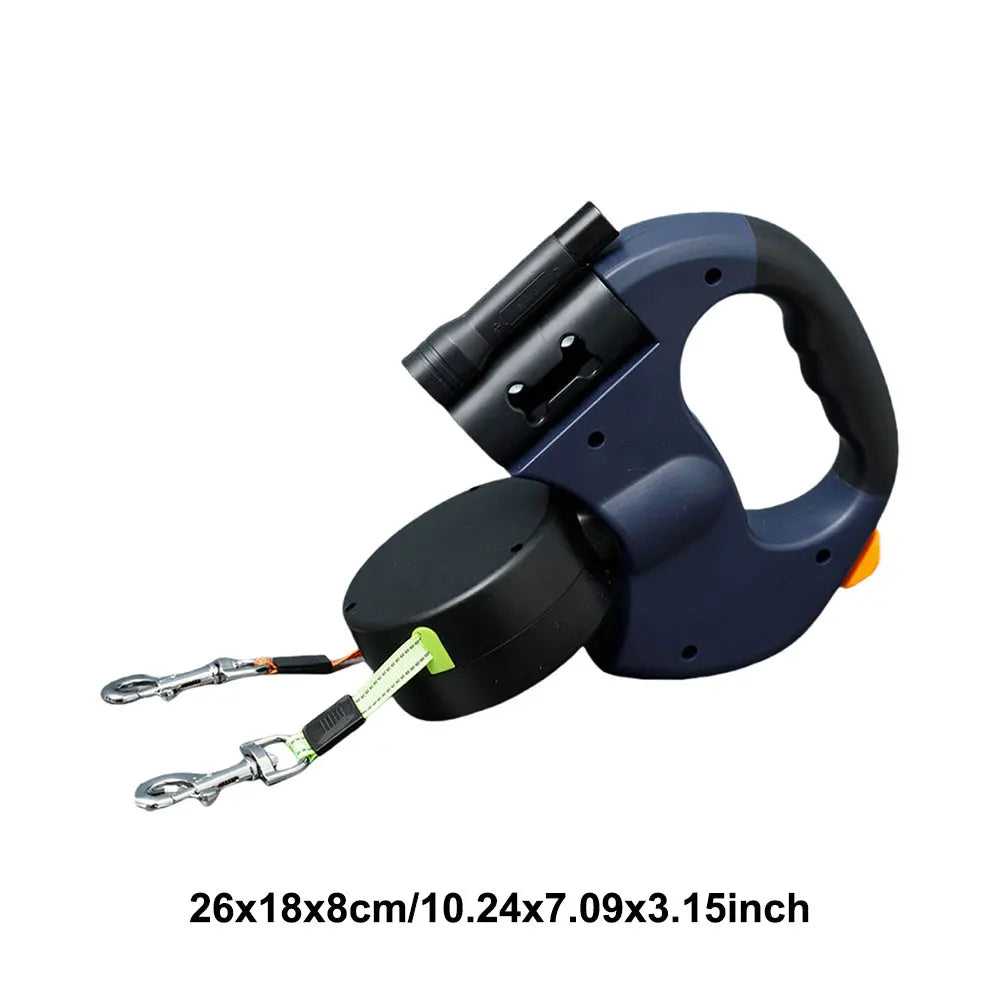 Alloet Double Headed Dog Leash With 360 Degree Swivel Retractable