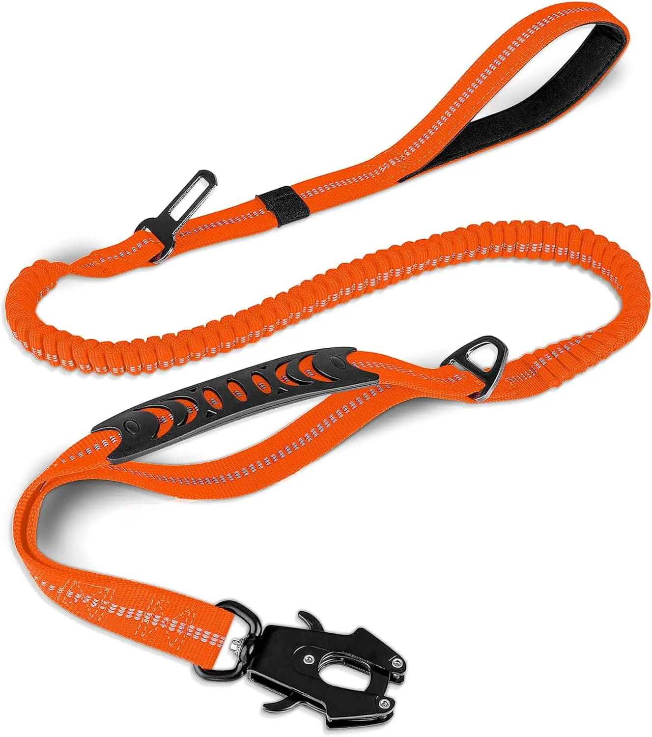 Reflective Shock Absorbing Dog Leash No Pull Car Seatbelt Bungee