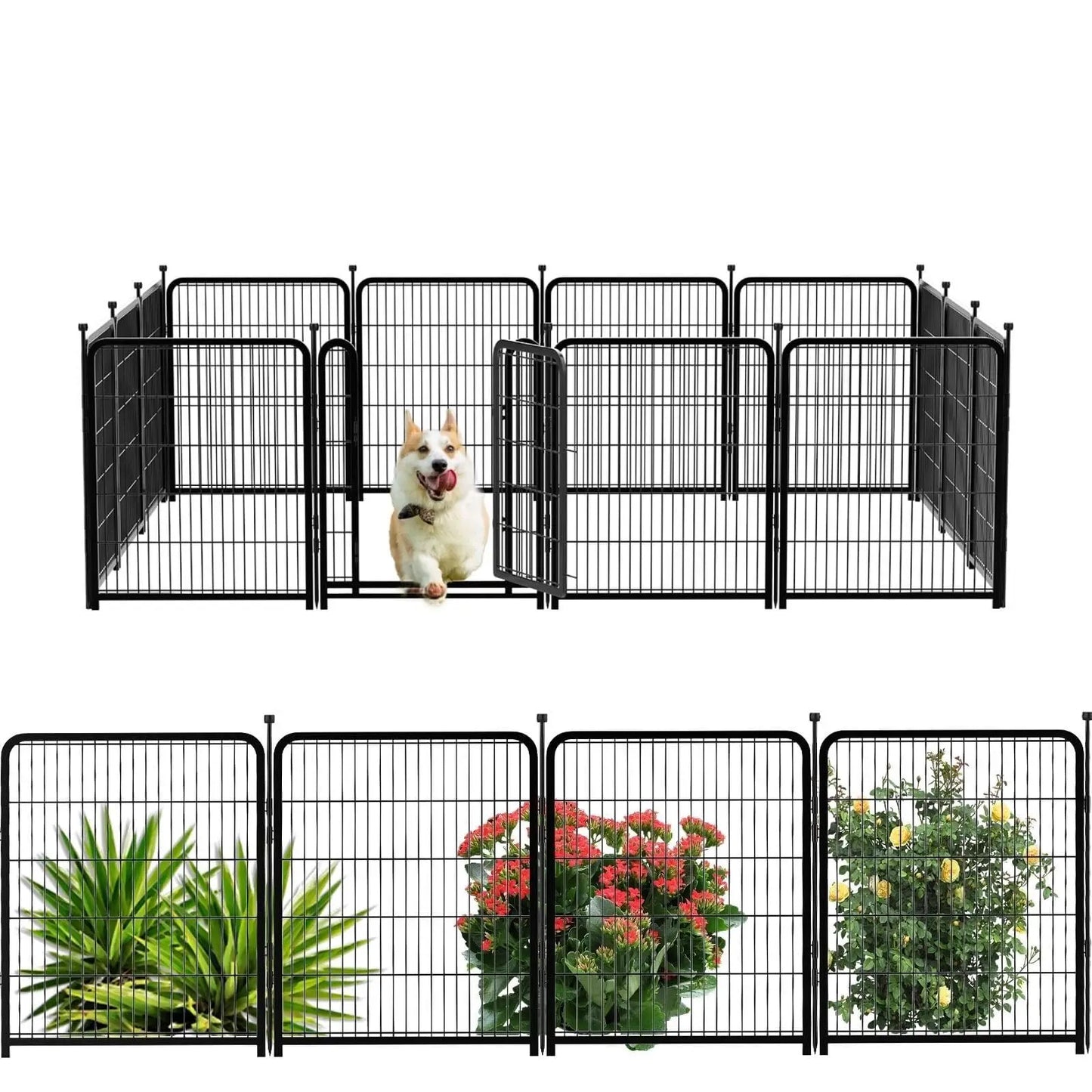 Studyset Dog Fence Indoor Outdoor Portable Metal Pet Exercise Pen For RV Camping