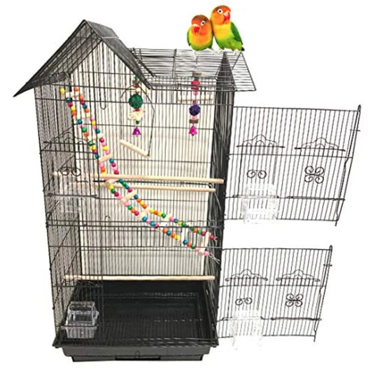 Double Roof Top Flight Bird Cage For Parakeets And Finches