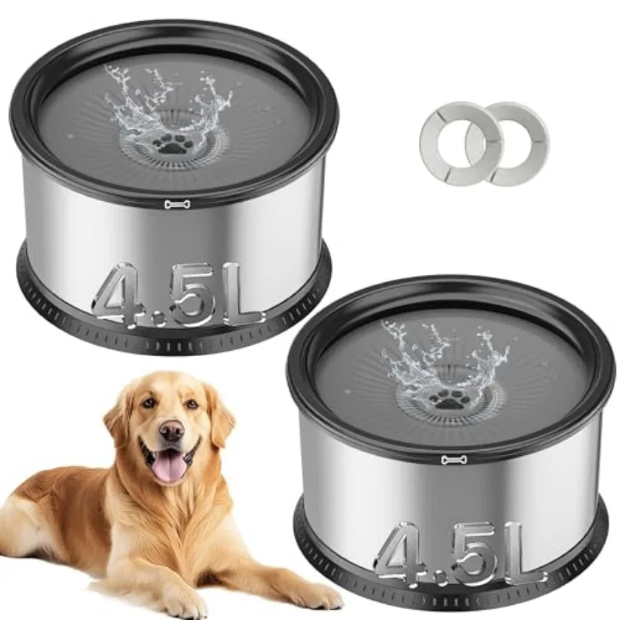 Stainless Steel Dog Water Bowls For Pets No Spill Mat