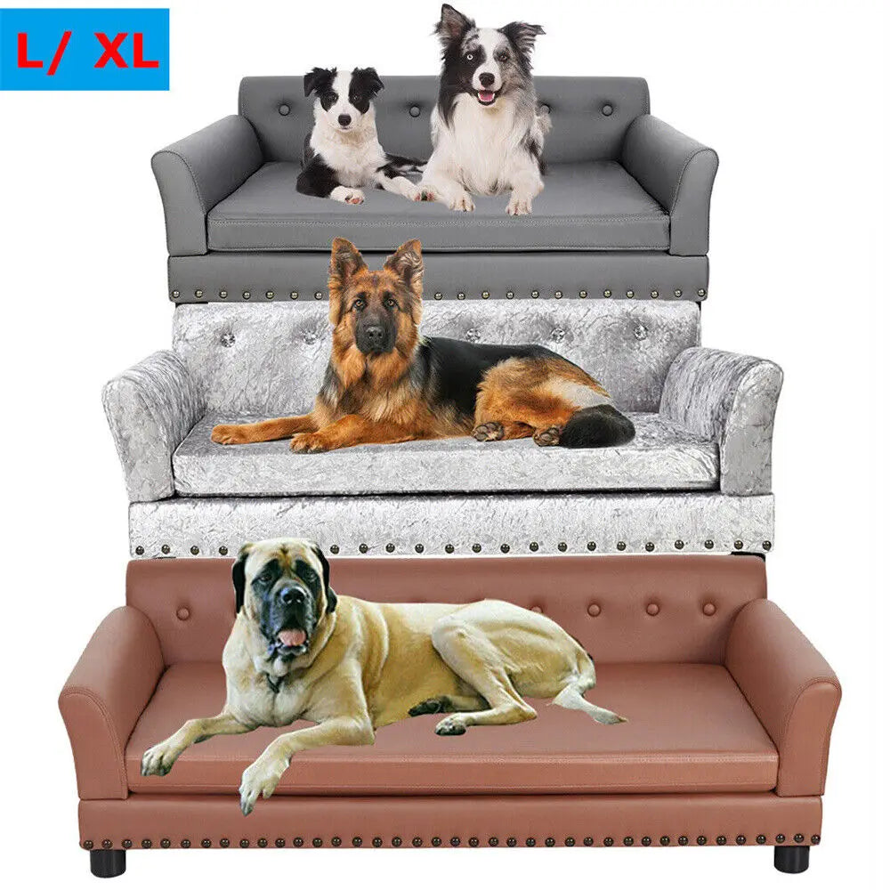 Borwart Heavy Duty Pet Sofa Raised Bed Cushioned Dog Cat Lounge