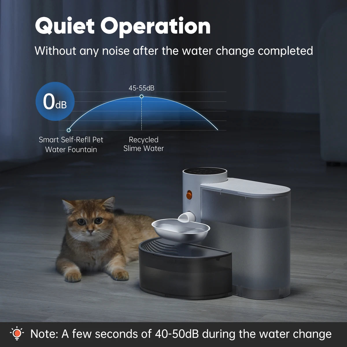 Booteely Stainless Steel Wireless Pet Water Dispenser With Purification