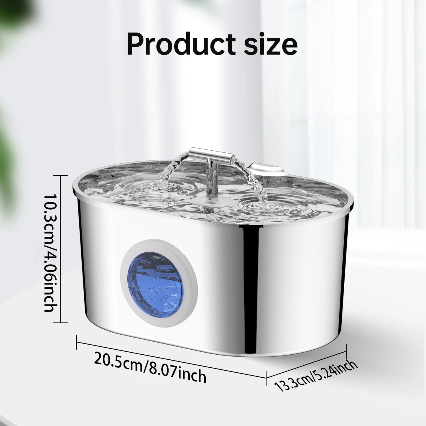 Stainless Steel Pet Water Fountain Ultra Quiet Circulating System