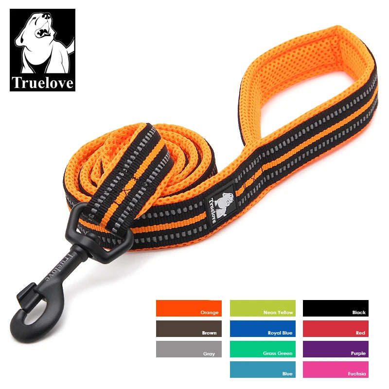 TrueLove Reflective Nylon Mesh Soft Pet Leash With Padded Comfort