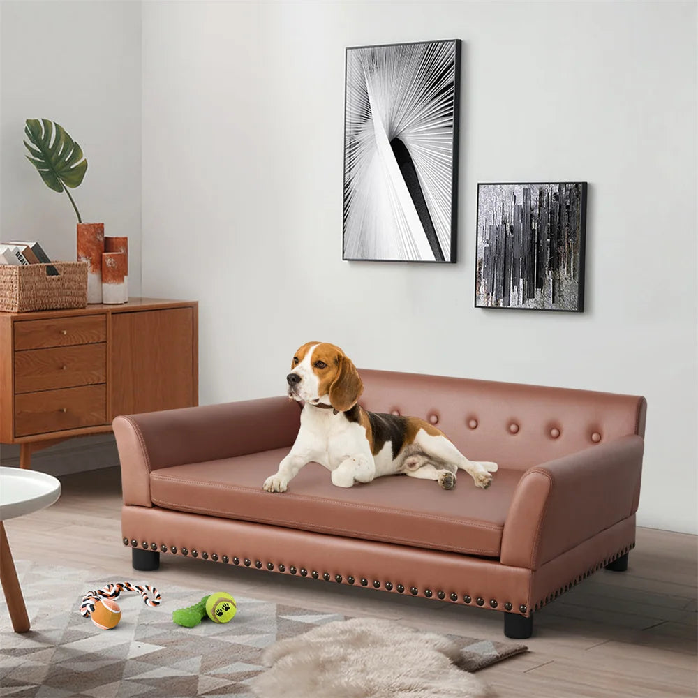 Borwart Heavy Duty Pet Sofa Raised Bed Cushioned Dog Cat Lounge