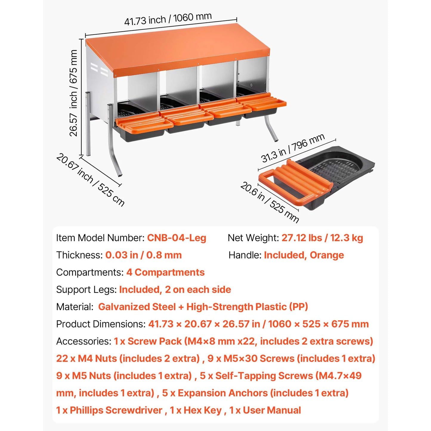 SucceBuy Metal Nesting Boxes For Chicken Laying With Protective Lids