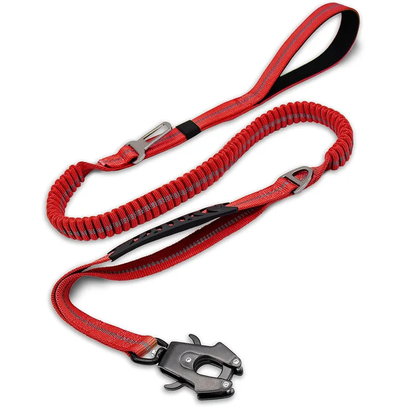 Reflective Shock Absorbing Dog Leash No Pull Car Seatbelt Bungee