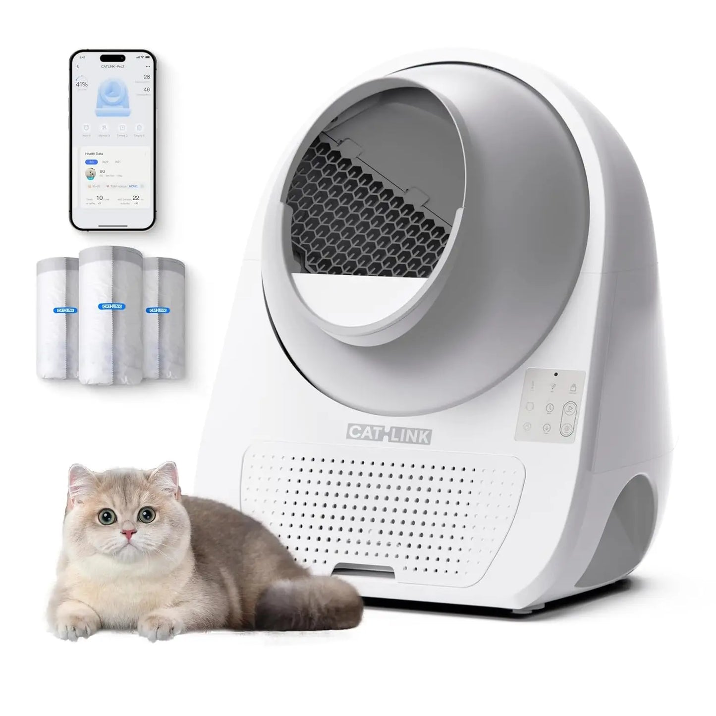Automatic Self Cleaning Cat Litter Box With App Odor Control