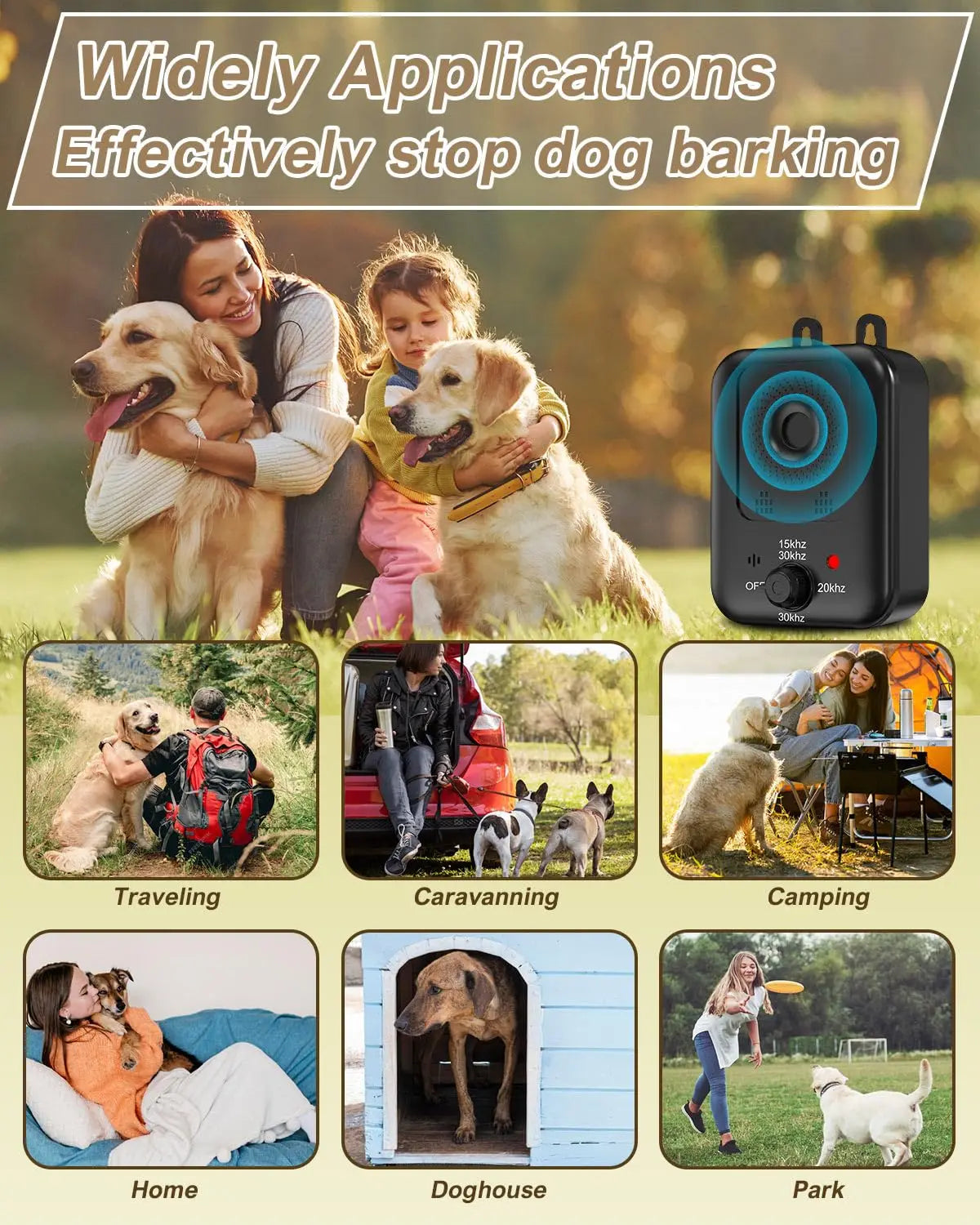 PetEdu Automatic Ultrasonic Dog Bark Deterrent for Indoor Outdoor