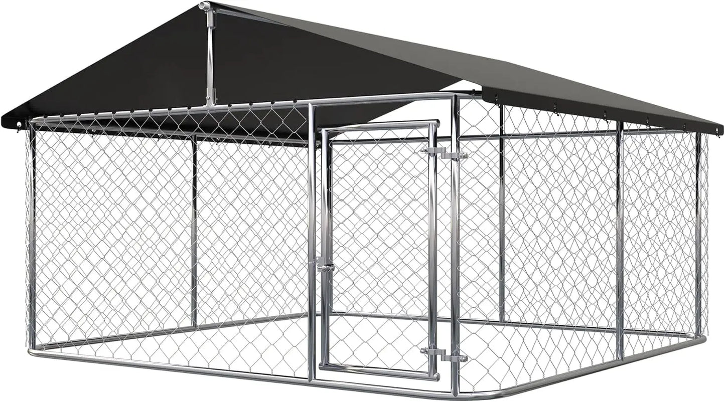 Heavy Duty Outdoor Dog Kennel With Secure Lock And Mesh