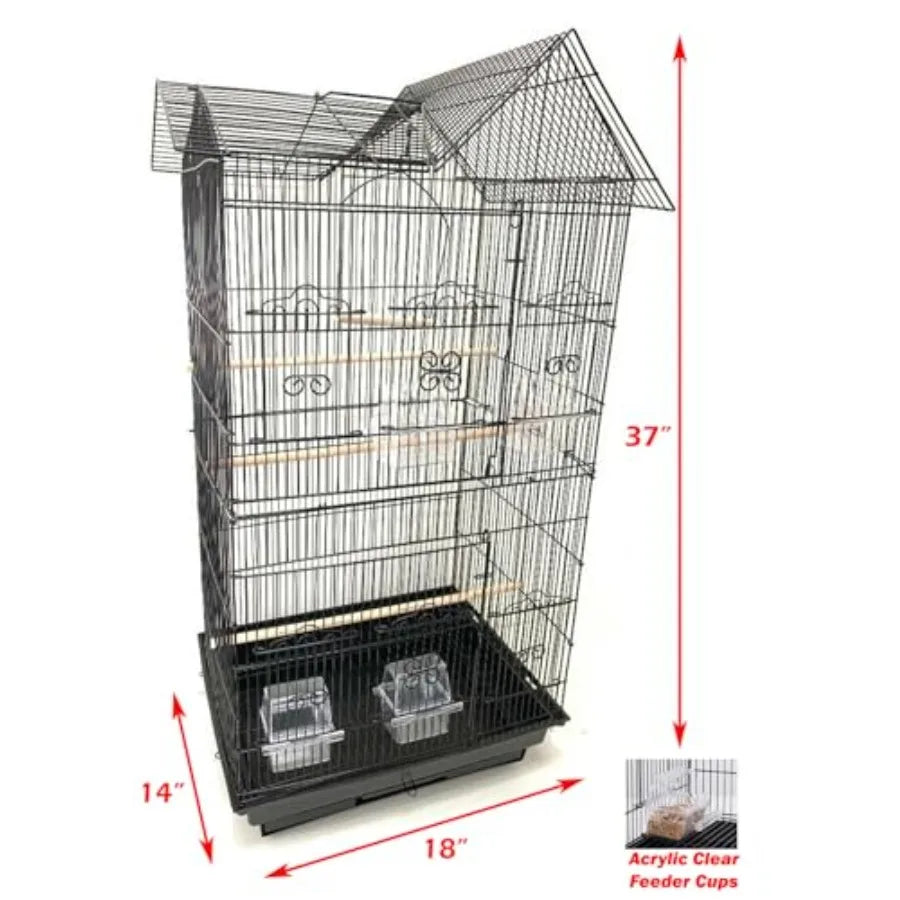 Double Roof Top Flight Bird Cage For Parakeets And Finches