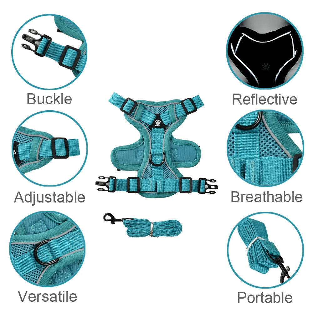 Reflective Adjustable Cat Harness Leash For Cats And Small Dogs