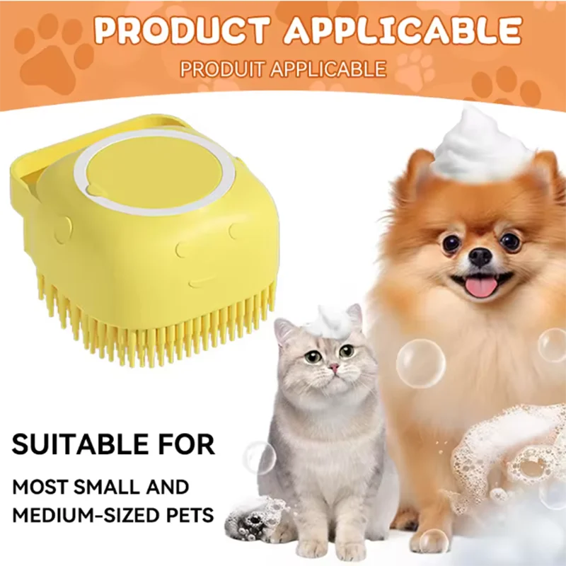 Pet Bath Massage Brush Silicone Safe Grooming Tool For Dogs And Cats