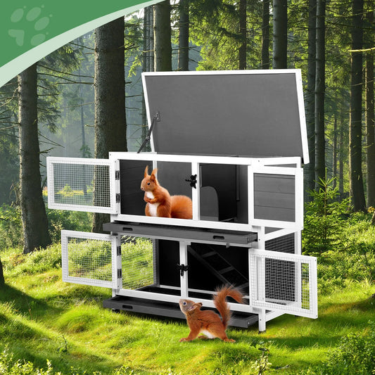 Wooden Rabbit Hutch Chicken Coop Hen House With Removable Trays