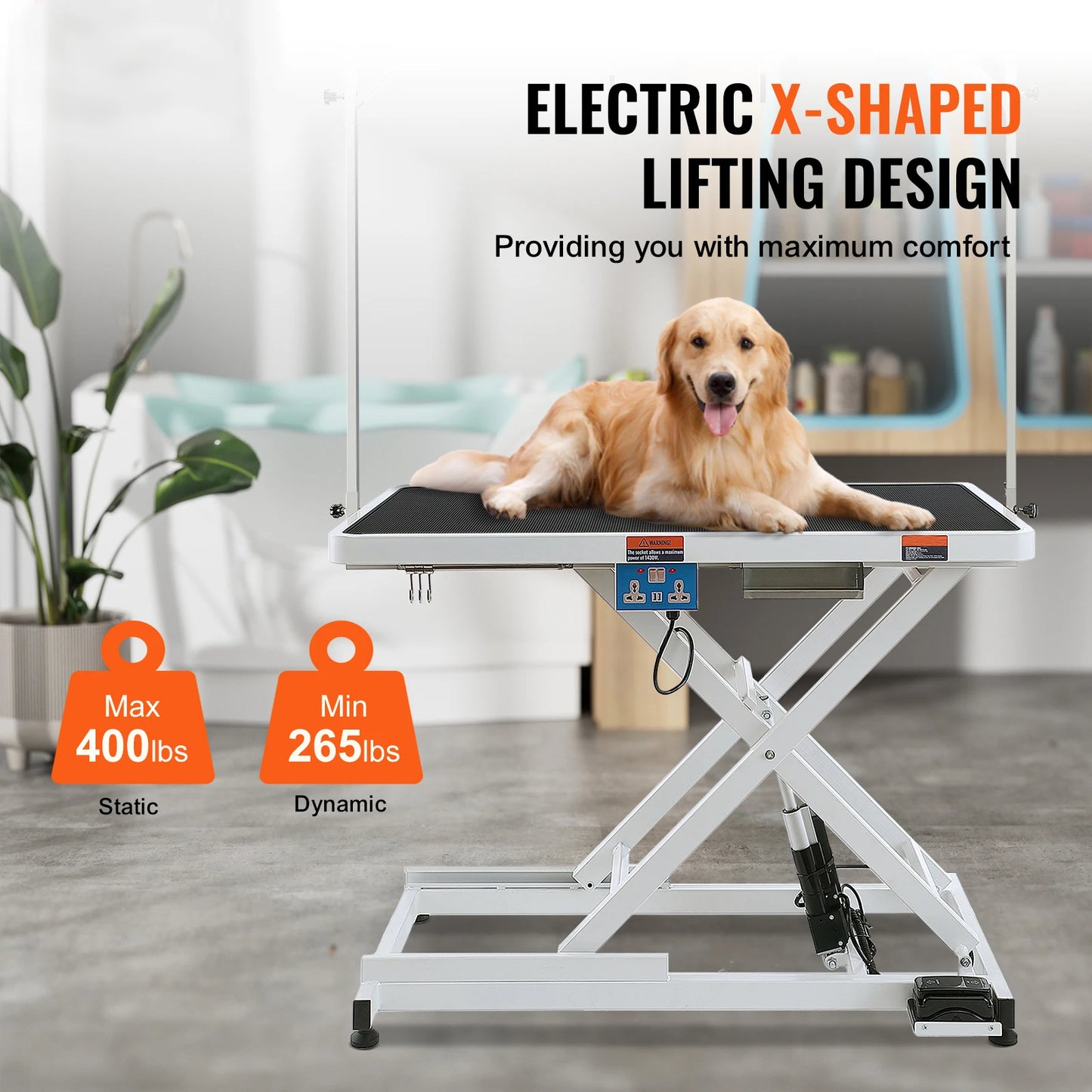 SucceBuy Electric Pet Grooming Table With Adjustable Height Tabletop