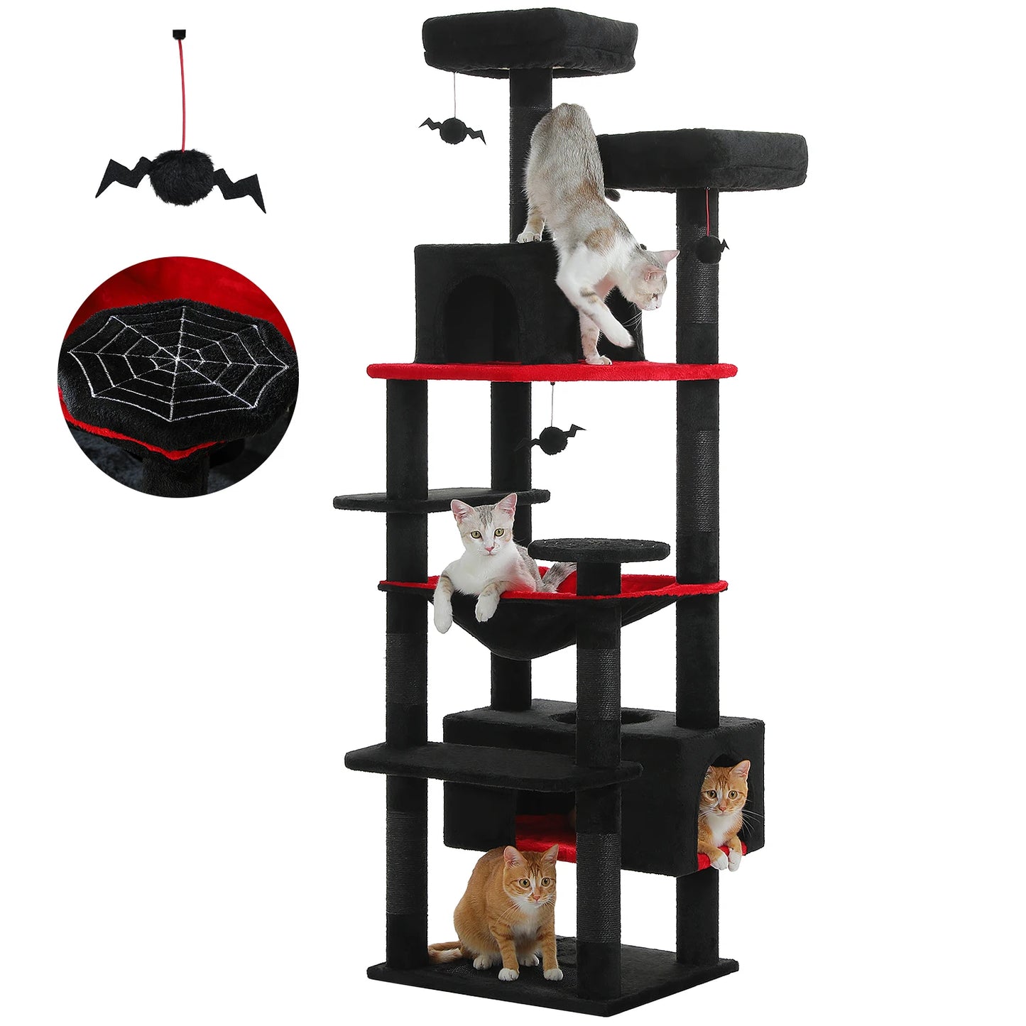 PEQULTI Multi Level Cat Tree Tower With Scratching Posts Hammock