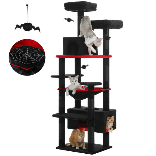 PEQULTI Multi Level Cat Tree Tower With Scratching Posts Hammock