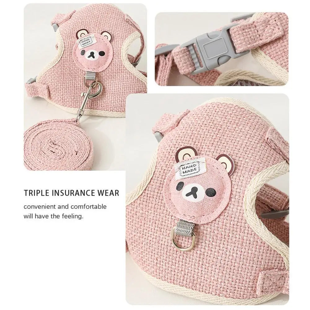 Adjustable Pet Harness And Leash For Cats And Small Dogs