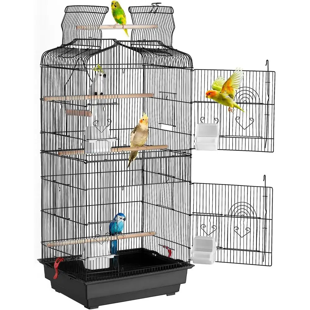 Open Top Bird Cage For Parrots And Small Birds Swing