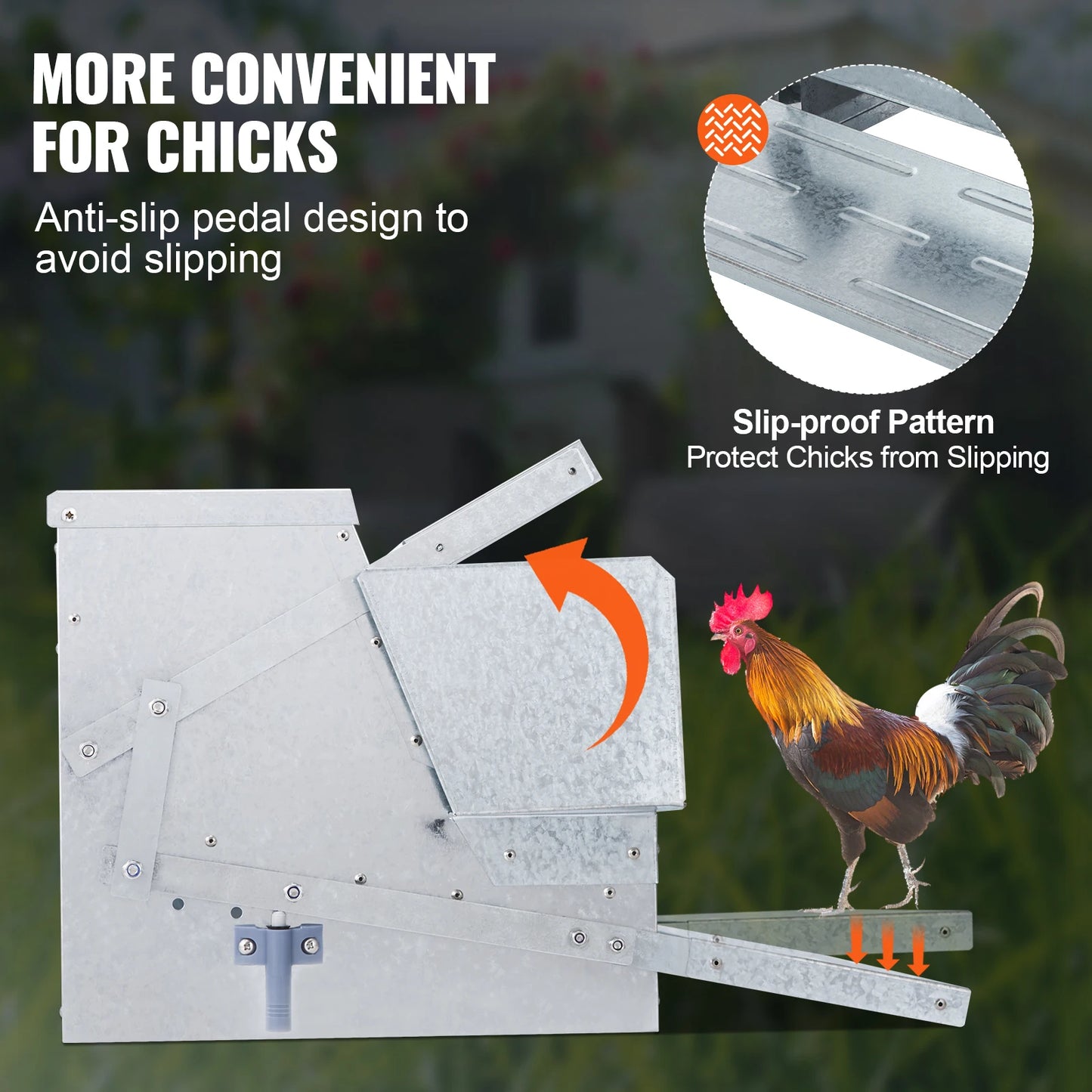 SucceBuy Automatic Galvanized Steel Chicken Feeder For Poultry