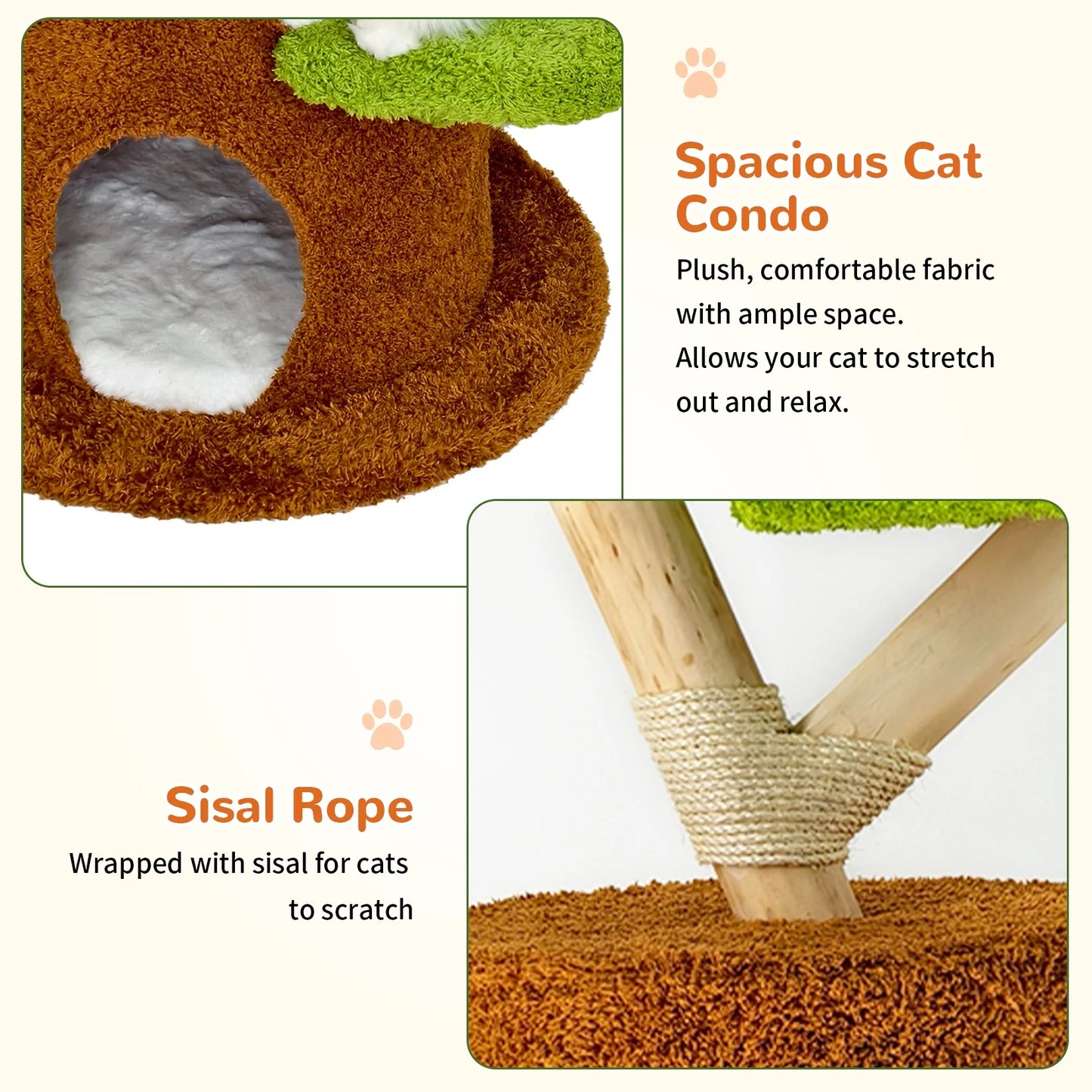 BINGOPAW Five Level Cat Tree With Plush Cave Scratching Post