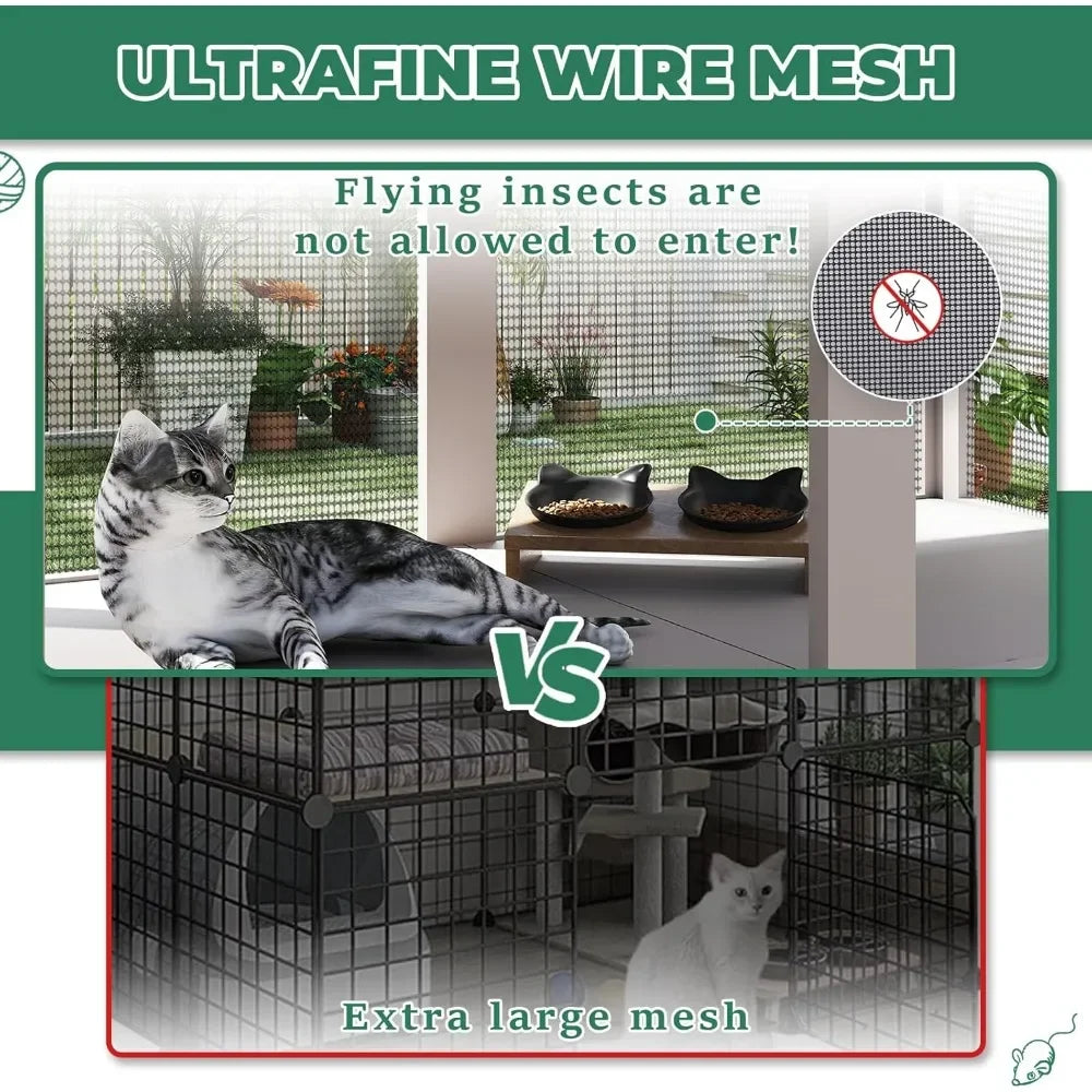 Expandable Window Catio Enclosure Indoor Cats With 4 Platforms