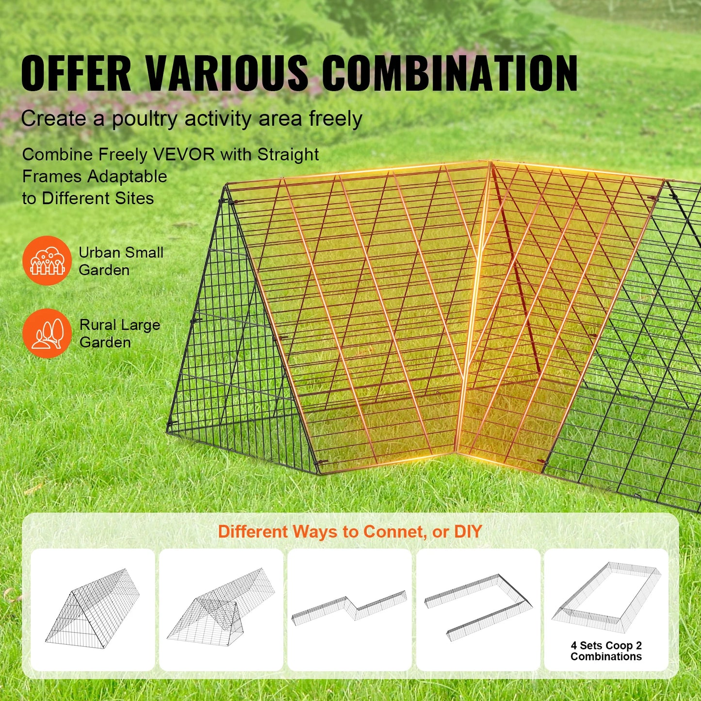 SucceBuy Portable Chicken Tunnels With Corner Frame